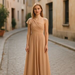 Jenny Yoo dress one shoulder silk  18